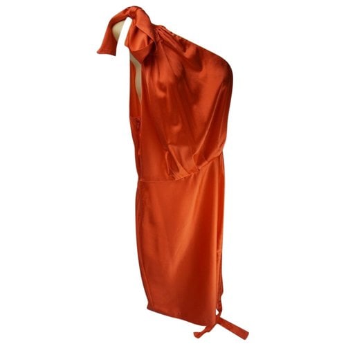 Pre-owned Retroféte Silk Mini Dress In Orange