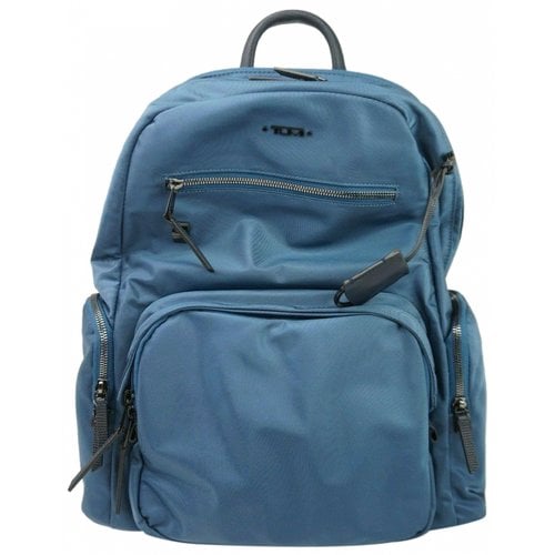 Pre-owned Tumi Leather Backpack In Blue
