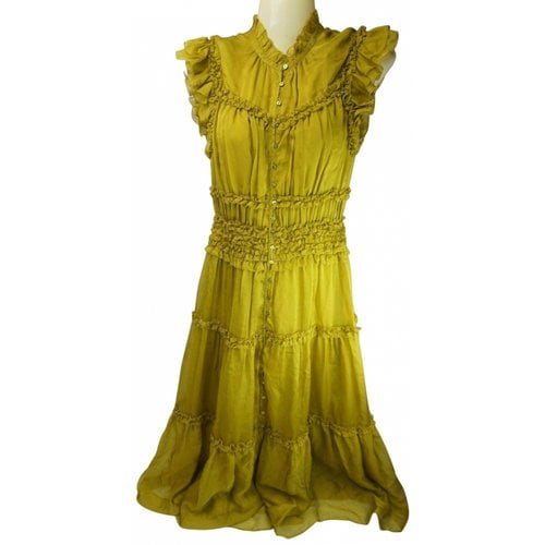 Pre-owned Ulla Johnson Silk Maxi Dress In Green