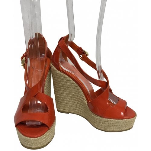 Pre-owned Burberry Patent Leather Heels In Orange