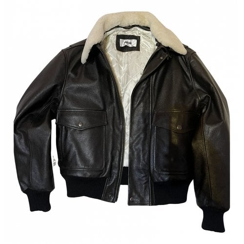 Pre-owned Mauro Grifoni Leather Jacket In Anthracite