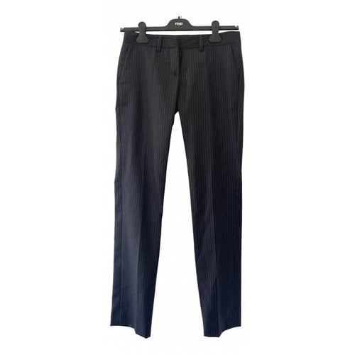 Pre-owned Dondup Wool Trousers In Blue