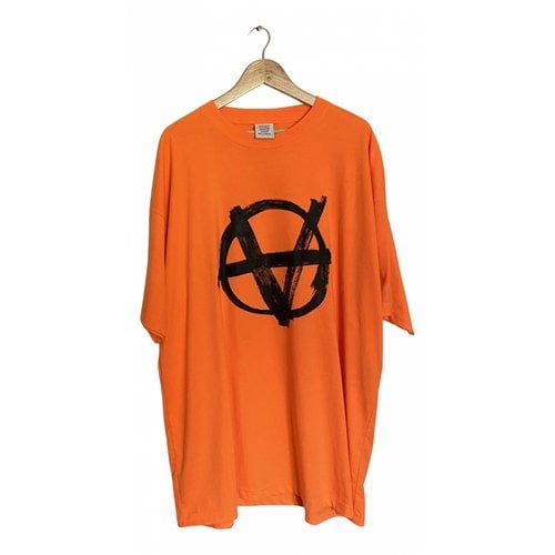 Pre-owned Vetements T-shirt In Orange
