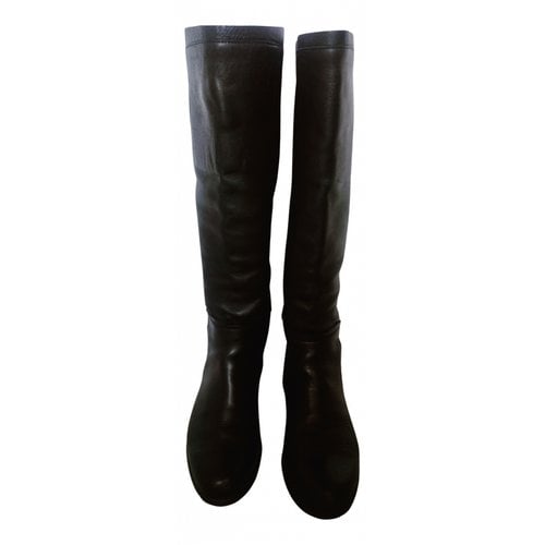 Pre-owned Samsonite Leather Boots In Black