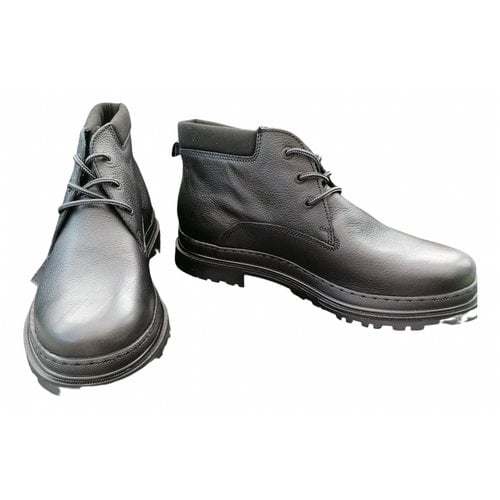 Pre-owned Barbour Leather Boots In Black