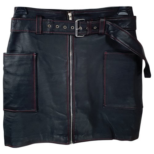 Pre-owned Hosbjerg Leather Mid-length Skirt In Black