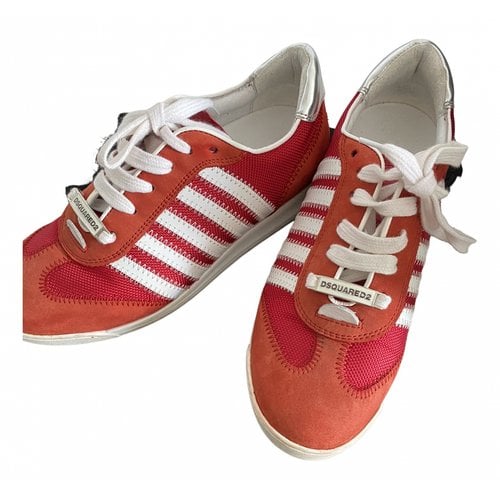 Pre-owned Dsquared2 Leather Trainers In Red