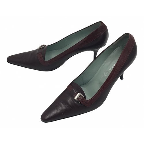 Pre-owned Sigerson Morrison Leather Heels In Burgundy