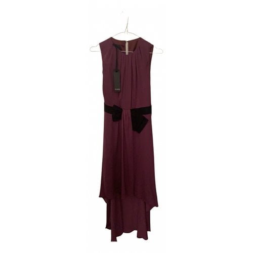 Pre-owned Pinko Silk Mid-length Dress In Burgundy