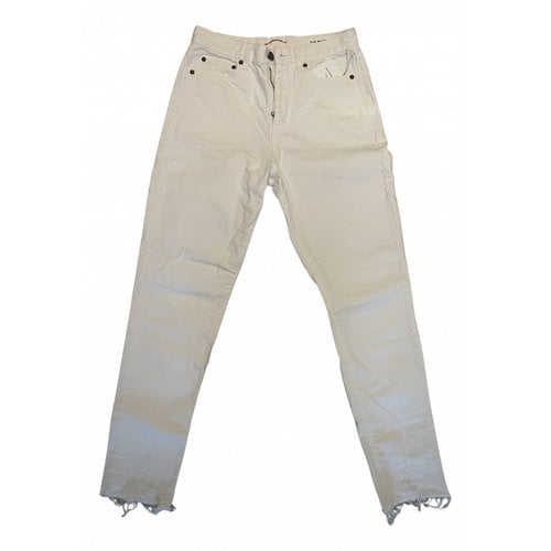 Pre-owned Saint Laurent Slim Jeans In White