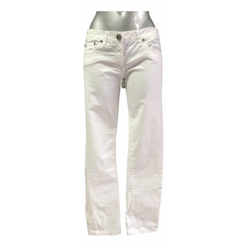Pre-owned Elisabetta Franchi Straight Jeans In White