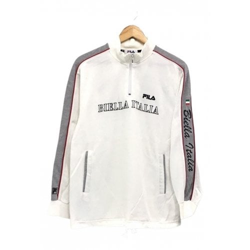 Pre-owned Fila Leather Sweatshirt In White
