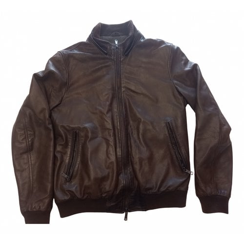 Pre-owned Emanuele Curci Leather Jacket In Brown