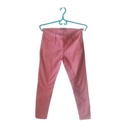 Pre-owned Massimo Dutti Slim Pants In Pink