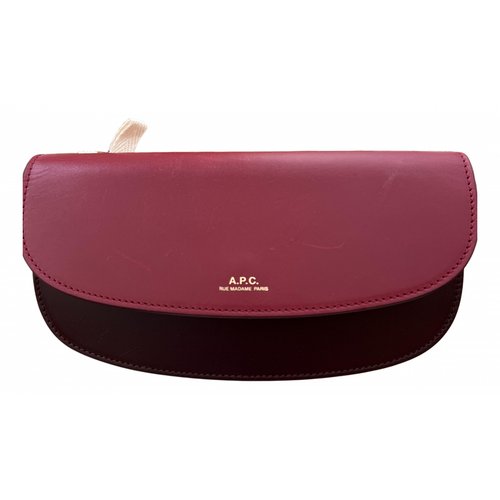 Pre-owned Apc Leather Wallet In Burgundy