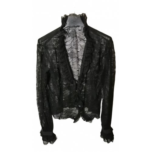 Pre-owned Patrizia Pepe Lace Blouse In Black