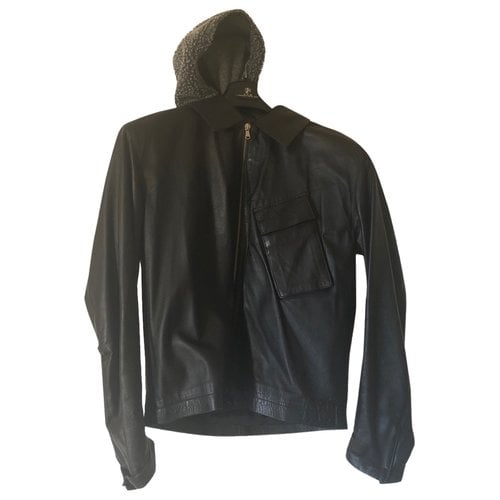 Pre-owned Daniele Alessandrini Leather Jacket In Black