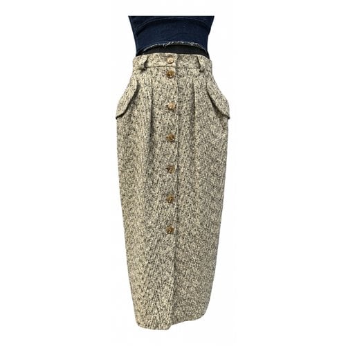 Pre-owned Kenzo Wool Mid-length Skirt In Beige