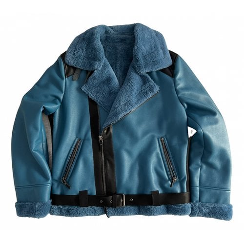 Pre-owned Emanuel Ungaro Faux Fur Coat In Blue