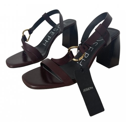 Pre-owned Joseph Leather Sandals In Burgundy
