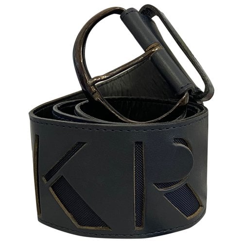 Pre-owned Krizia Vegan Leather Belt In Black