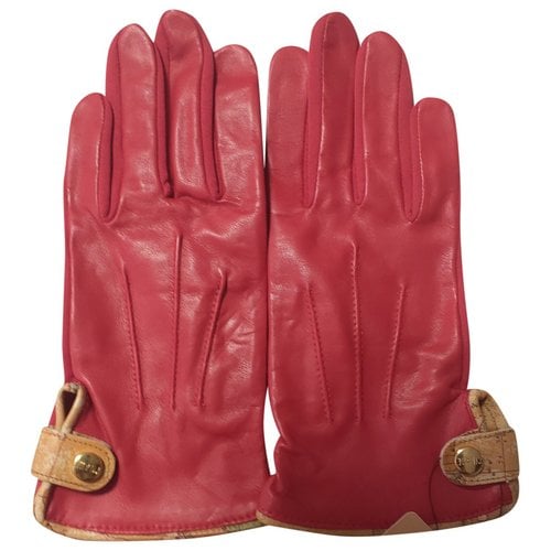 Pre-owned Alviero Martini Leather Gloves In Red