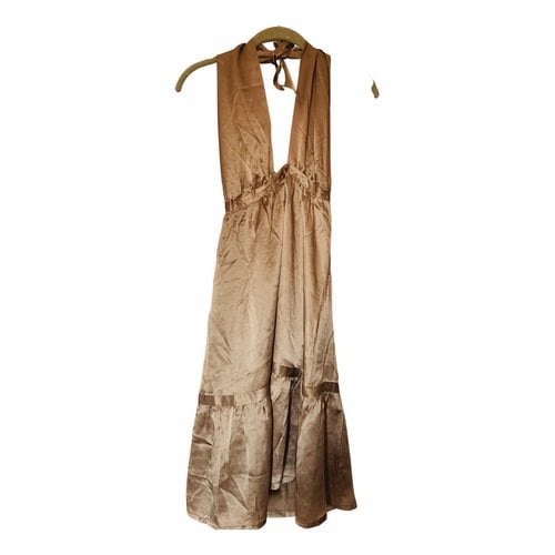 Pre-owned Mauro Grifoni Silk Dress In Gold
