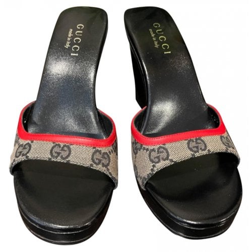 Pre-owned Gucci Leather Mules & Clogs In Multicolour