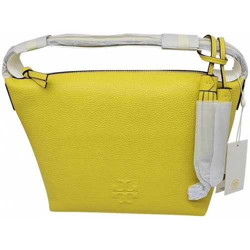 Pre-owned Tory Burch Leather Handbag In Yellow