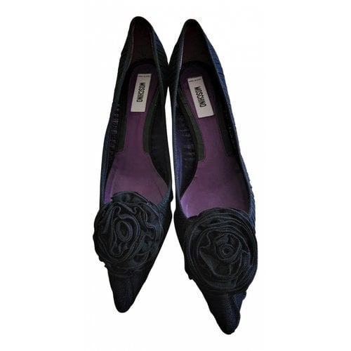Pre-owned Moschino Cloth Heels In Black