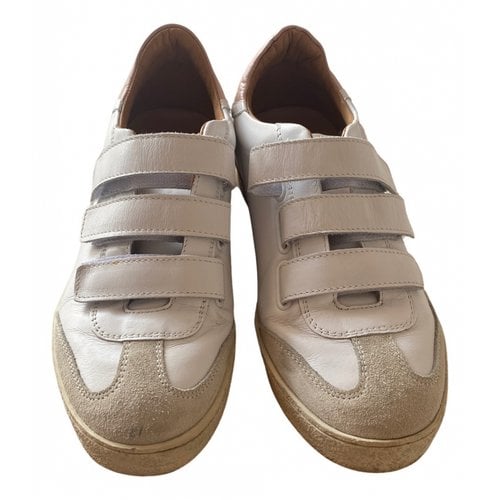 Pre-owned Rivecour Leather Trainers In White