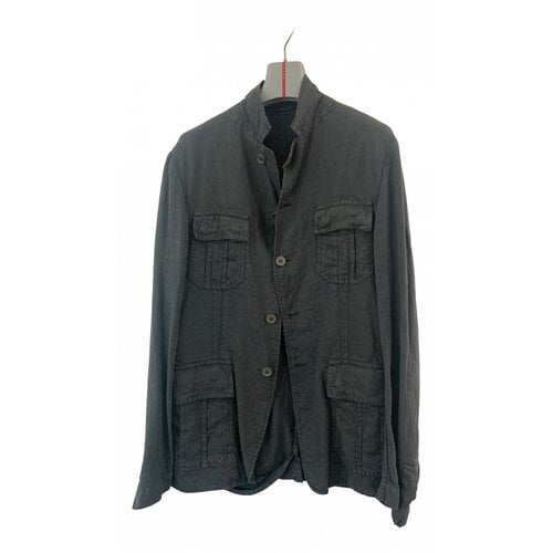 Pre-owned Mauro Grifoni Linen Vest In Anthracite