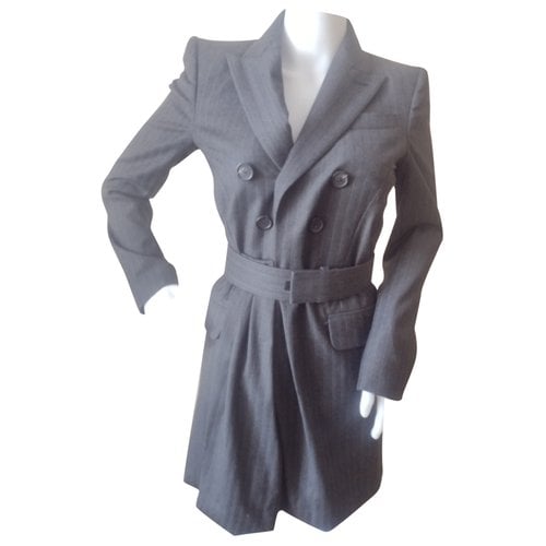 Pre-owned Dsquared2 Wool Mini Dress In Grey