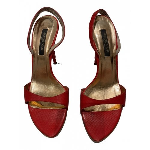 Pre-owned Sergio Rossi Leather Sandals In Red