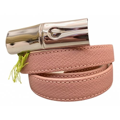 Pre-owned Longchamp Leather Belt In Pink
