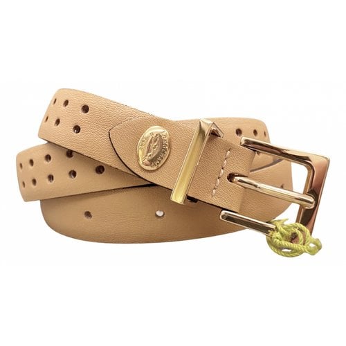 Pre-owned Longchamp Leather Belt In Camel