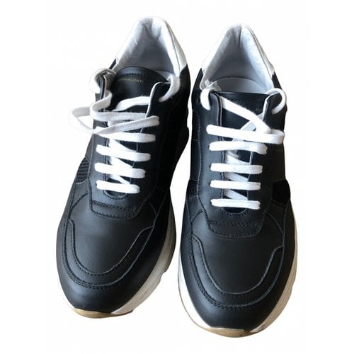 Pre-owned Liviana Conti Leather Trainers In Black