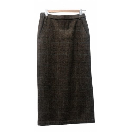 Pre-owned Aspesi Wool Mid-length Skirt In Brown