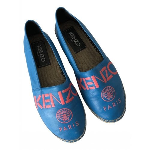 Pre-owned Kenzo Leather Espadrilles In Blue