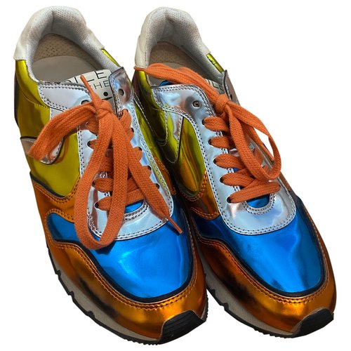 Pre-owned Voile Blanche Patent Leather Trainers In Multicolour