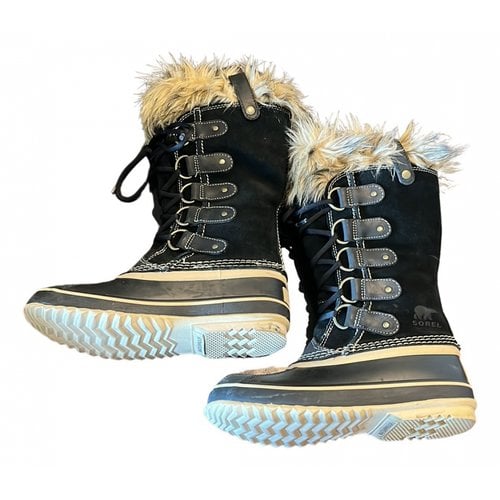 Pre-owned Sorel Ankle Boots In Black