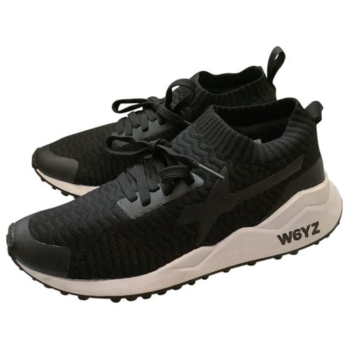 Pre-owned W6yz Cloth Trainers In Black
