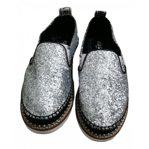 Pre-owned Kenzo Glitter Espadrilles In Silver