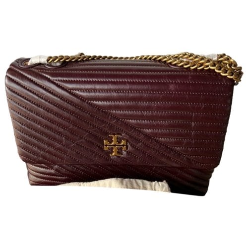 Pre-owned Tory Burch Leather Handbag In Burgundy