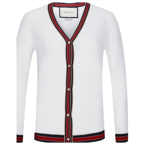 Pre-owned Gucci Cardigan In White