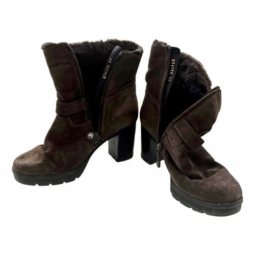 Pre-owned Geox Leather Snow Boots In Brown