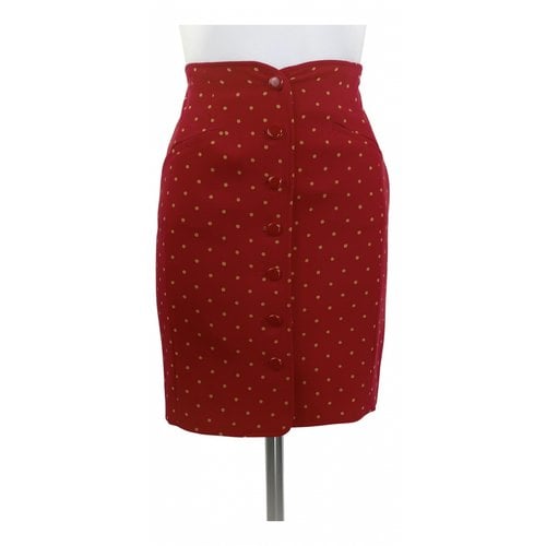 Pre-owned Kenzo Linen Mini Skirt In Red