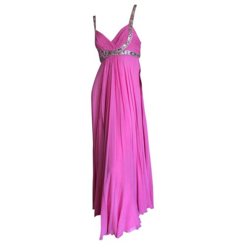 Pre-owned Marchesa Silk Maxi Dress In Pink