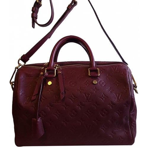Pre-owned Louis Vuitton Palermo Leather Handbag In Burgundy