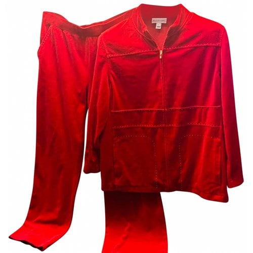 Pre-owned St John Velvet Jacket In Red